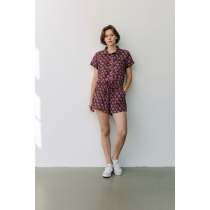 Promod Romper‎ Womens 8 Aztec All Over Print Pockets Preppy Southwest One Piece